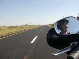 driver in mirror on straight